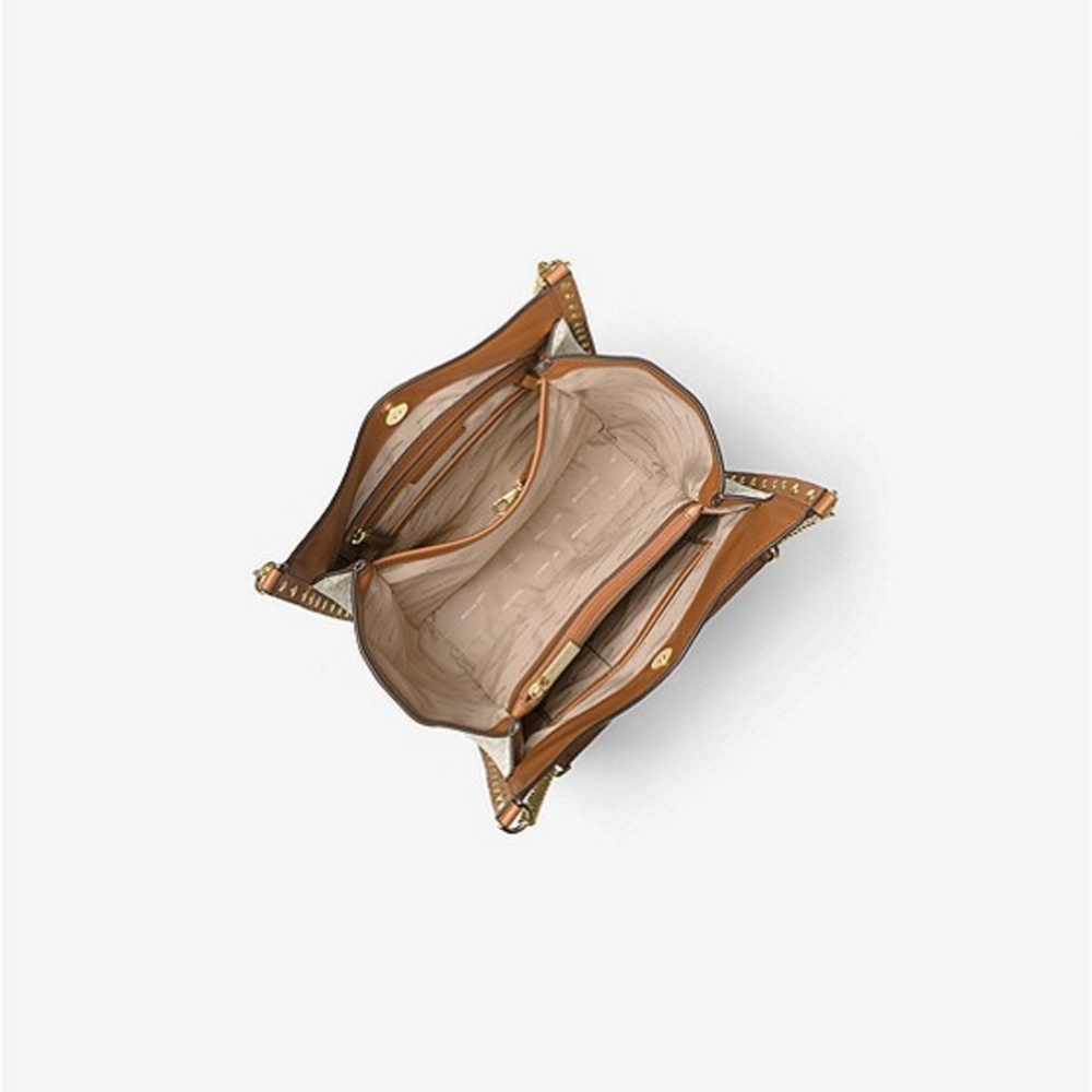 MICHAEL KORS Newbury Studded Chain Shoulder Tote $368 Vanilla #108 NWT - Picture 3 of 8